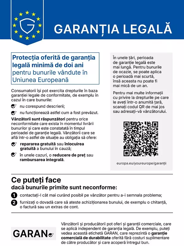 Notificarea armonizata privind garantia legala